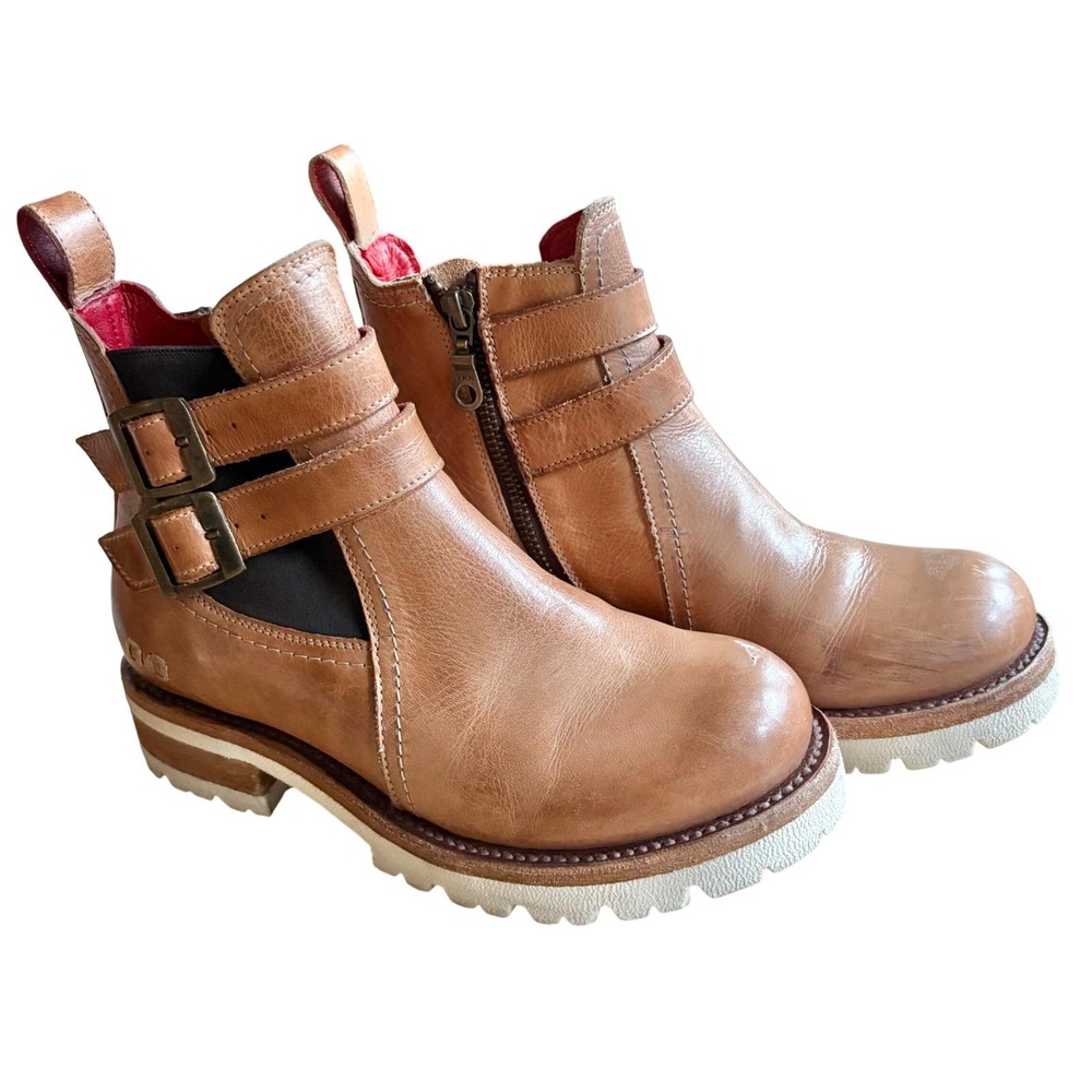 Bed Stu Tan Leather Ankle Booties